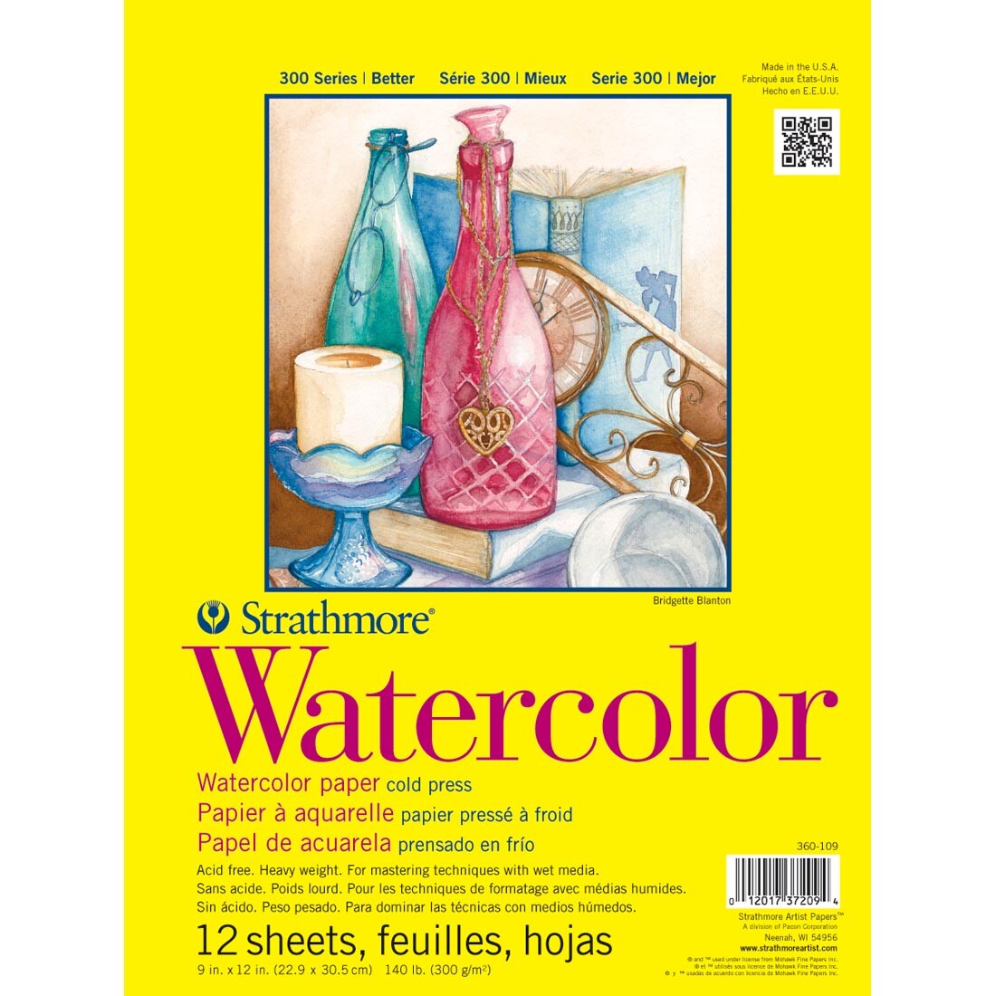 Strathmore 300 Series Watercolor Paper Pad 9x12"