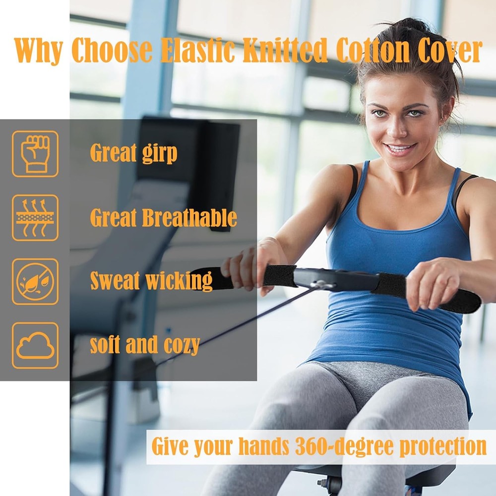 Universal Rower Handle Cover for Rowing Machines Compatible with Concept 2,...