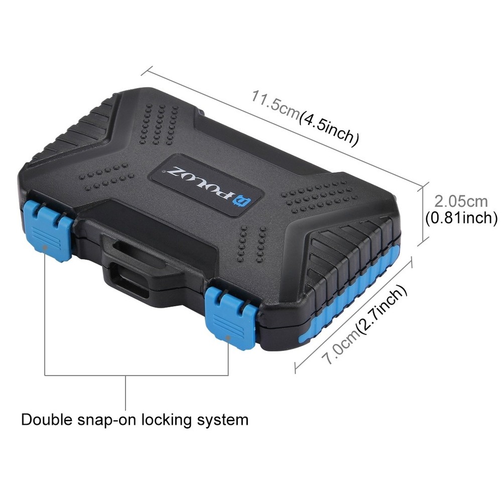 22 Slot SIM SD TF CF MSD Memory Card Reader Holder Case Storage Organizer Box