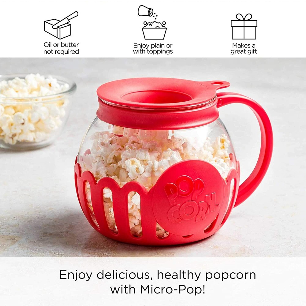 Ecolution Original Microwave Micro-Pop Popcorn Popper, Borosilicate Glass, 3 /1