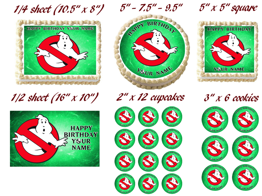 GHOSTBUSTERS Party Edible Cake topper image