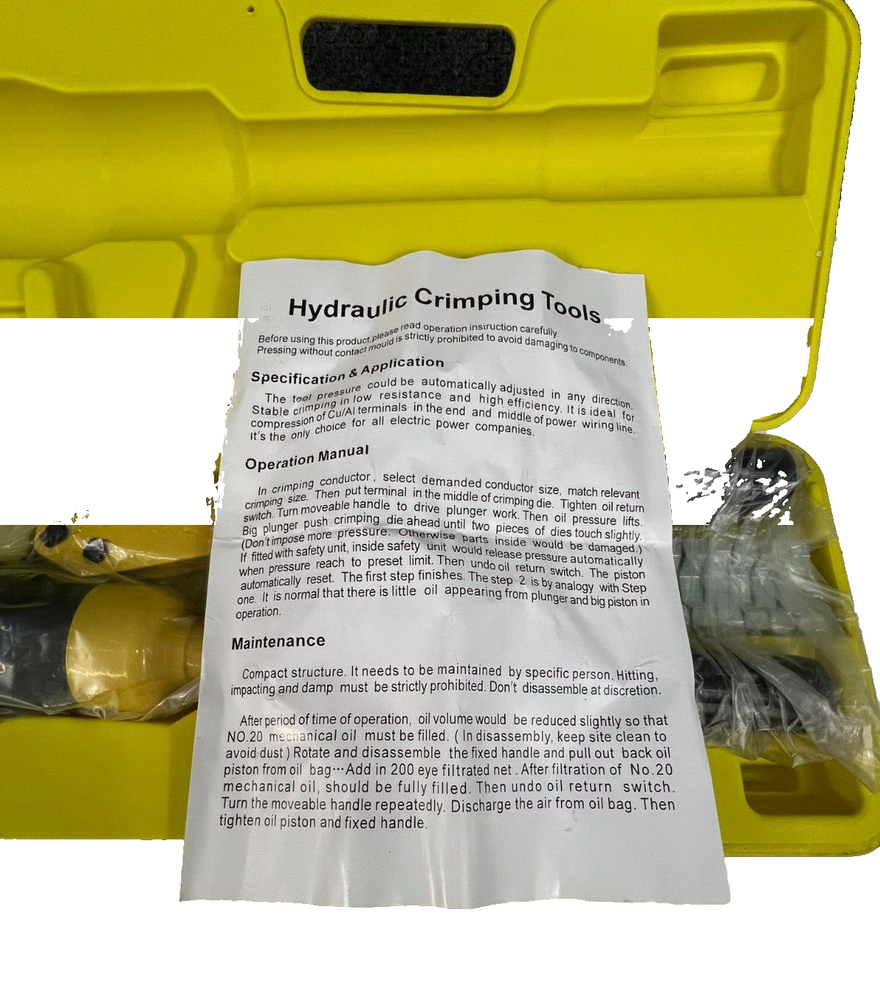 Yescom 16 Ton Hydraulic Wire Crimper Crimping Tool