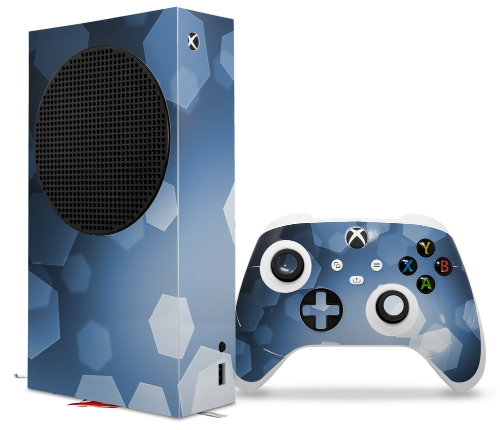 Skins XBOX Series S Console Controller Bokeh Hex Blue