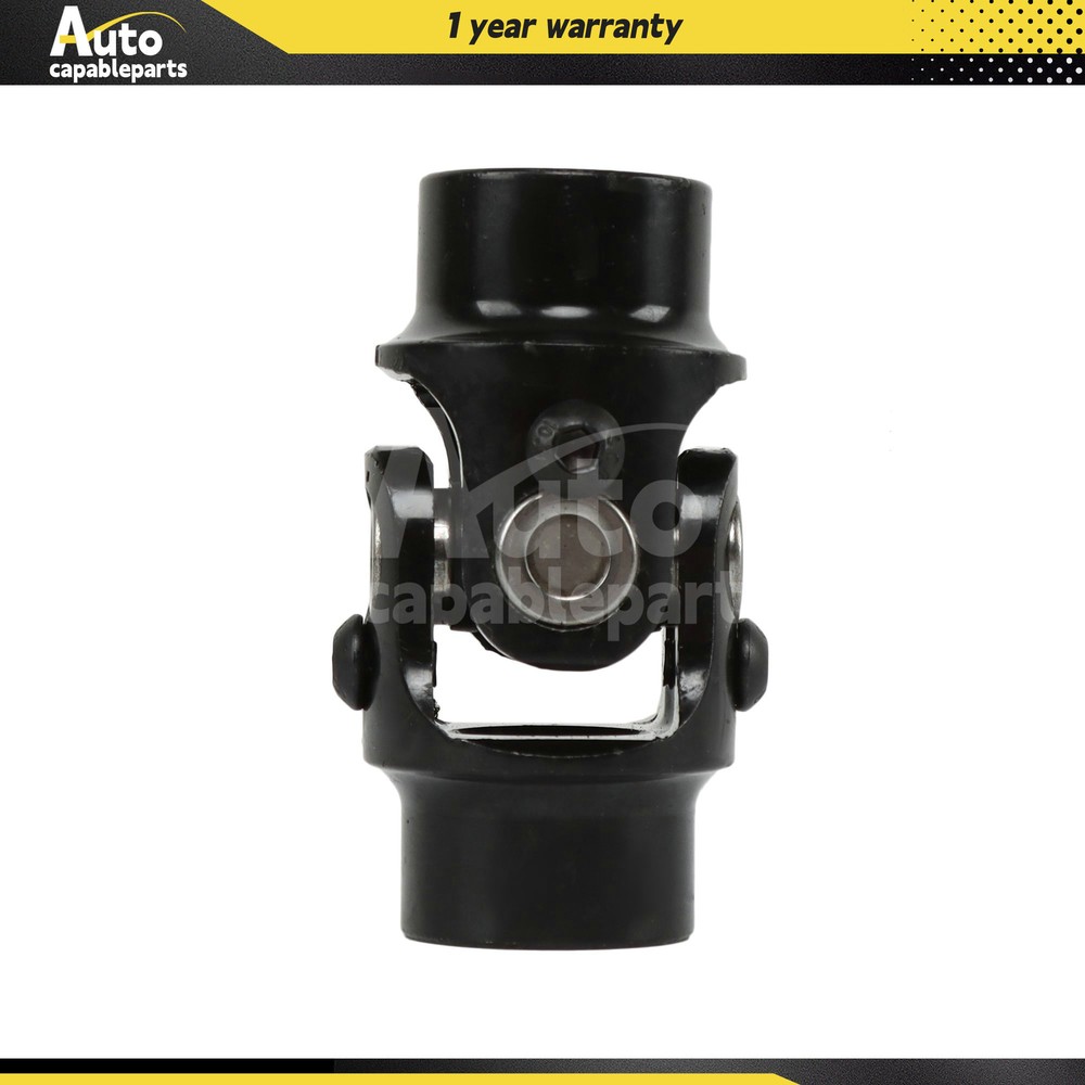 3/4" x 3/4" Smooth Round Bore Universal Steering U Joint Coupler Black