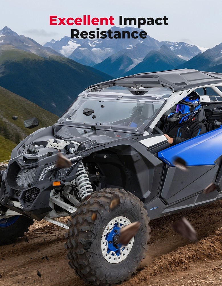 3-in-1 Front Flip Windshield Scratch Resistant for Can-Am Maverick X3 & X3 Max