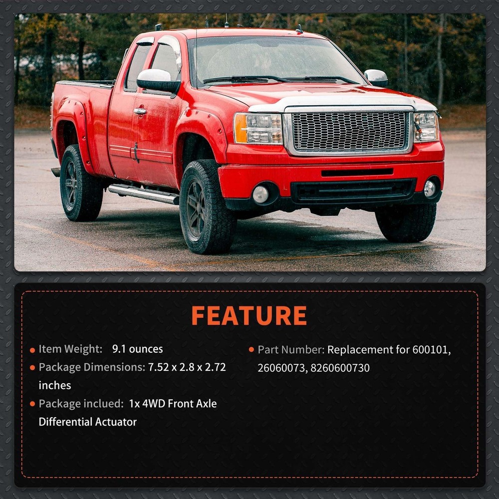 labwork 4WD Front Axle Differential Actuator Replacement for Chevy Avalanche...