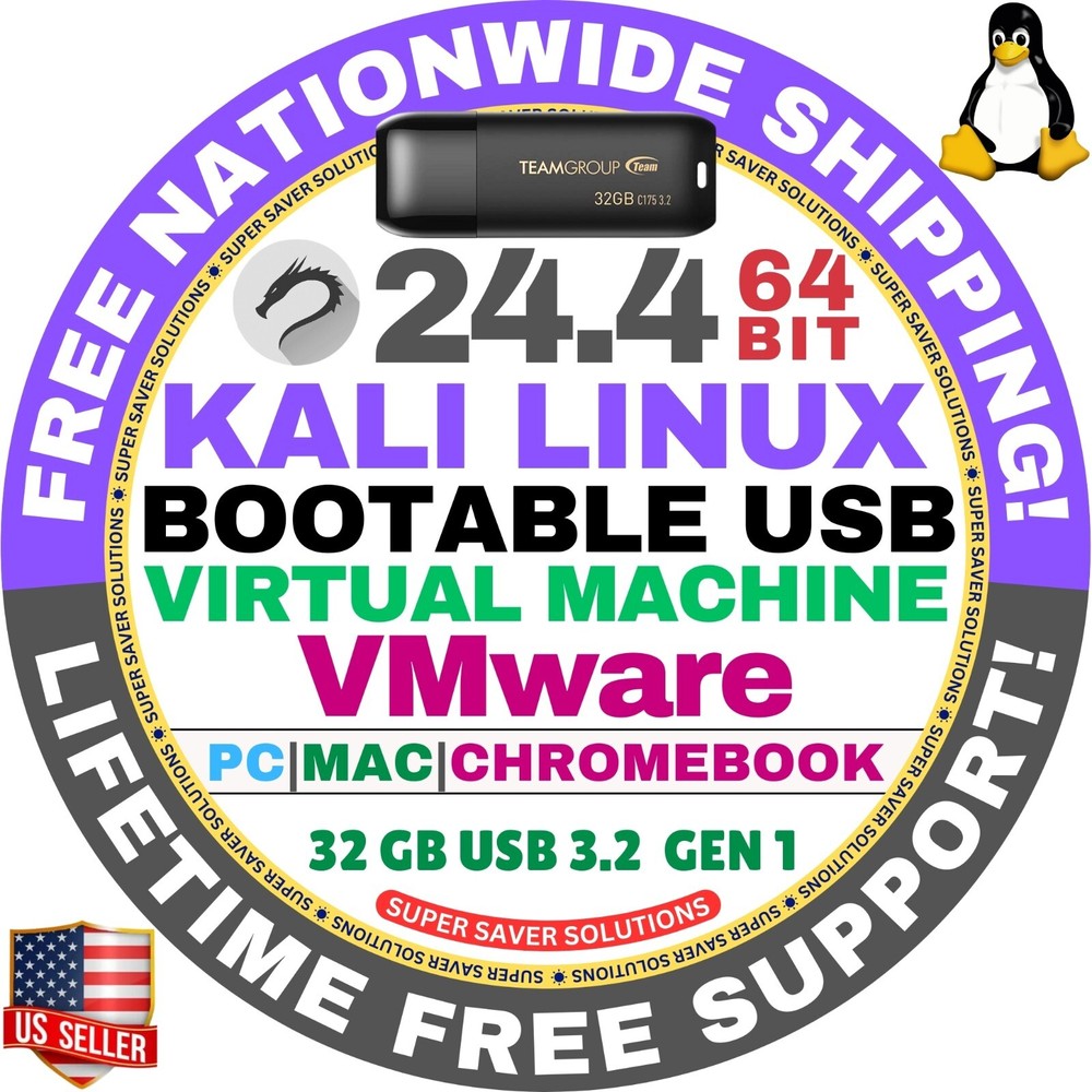 KALI LINUX OS 24.4 LIVE / FULL INSTALLER / DVD, USB / 64-BIT, AMD64 / MAC PC ALL