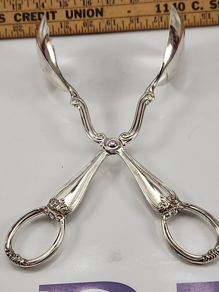 Gorham Silverplated Heritage Scissors Style SALAD SPOON and FORK Set (Italy) 11"