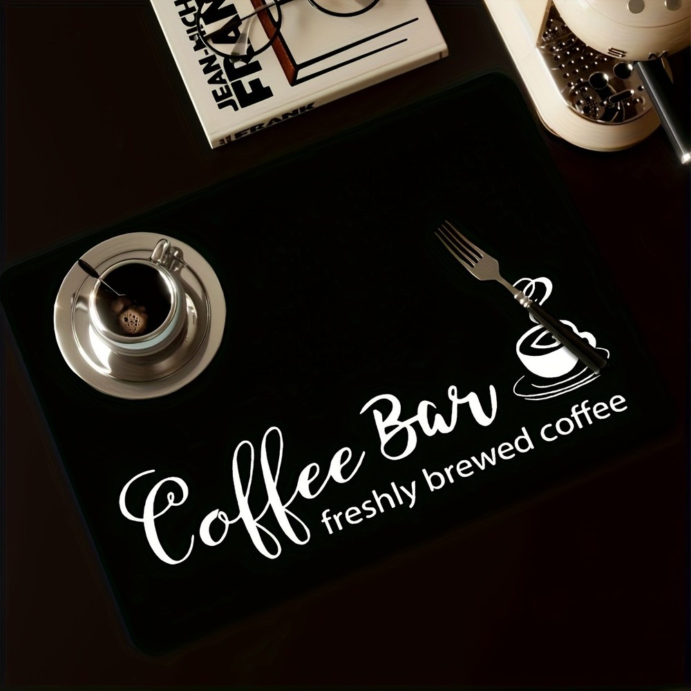 2D Coffee Machine Absorbent Mat Dish Drying Pad Kitchen Countertops Drying Mat
