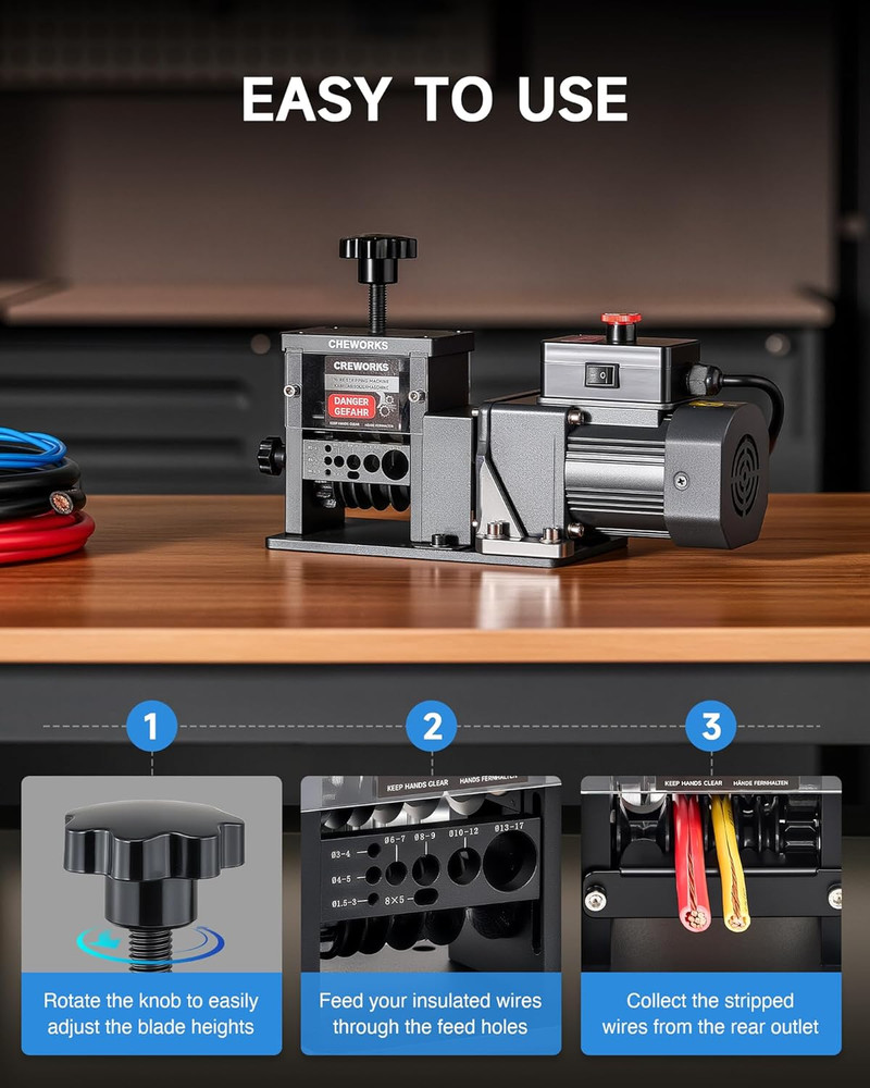 Automatic Wire Stripper Machine, 8 Channel Electric Wire Stripping Machine for 0