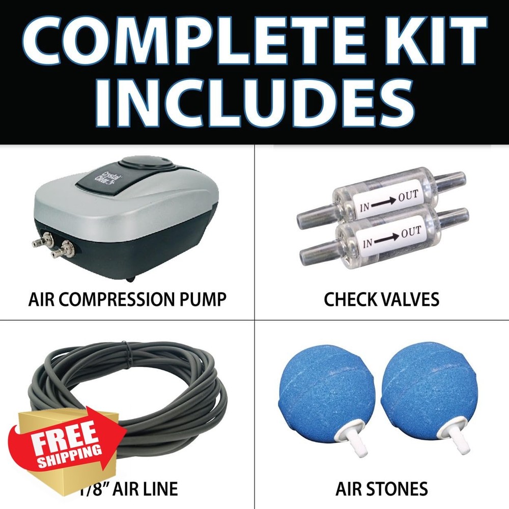 CrystalClear PondAir 2 Aeration Kit, Pond Oxygenator System