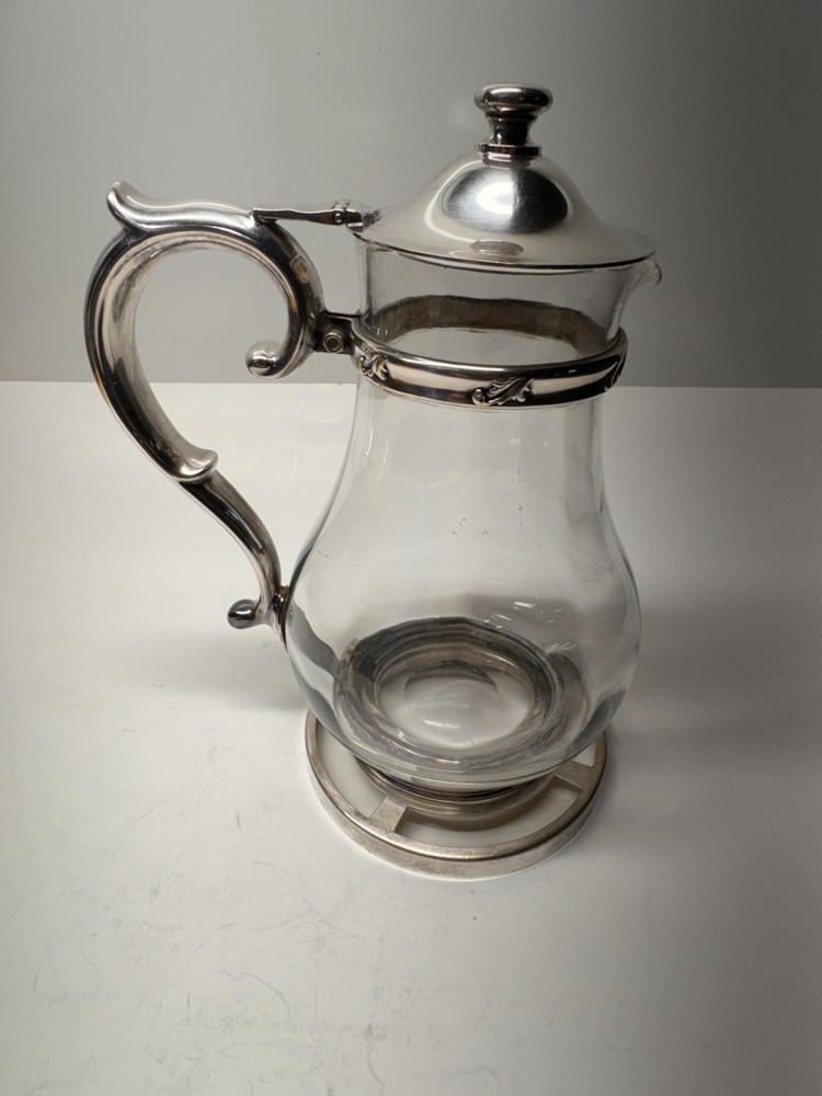 Vintage Silverplate Reed & Barton Glass Coffee Carafe Pitcher