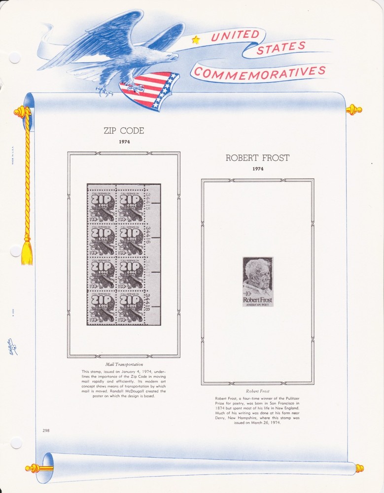 White Ace Commemorative Plate Block Part 7 1971-74 Clean Fresh 66 Pages Complete