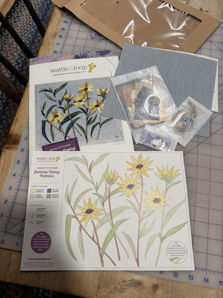 WATTLE AND LOOP "SWAMP DAISY" SLOW STITCH KIT
