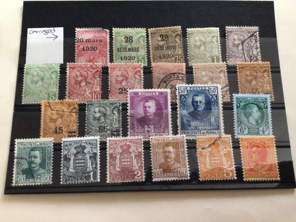 Monaco early mounted mint & used stamps  A12594