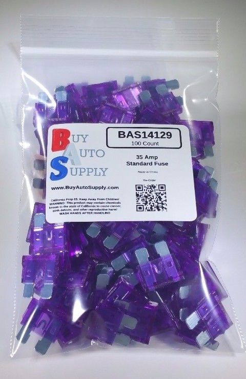 100 Pack ATC 35 Amp Standard Blade Style Fuse 35A Automotive Car Truck 35Amp