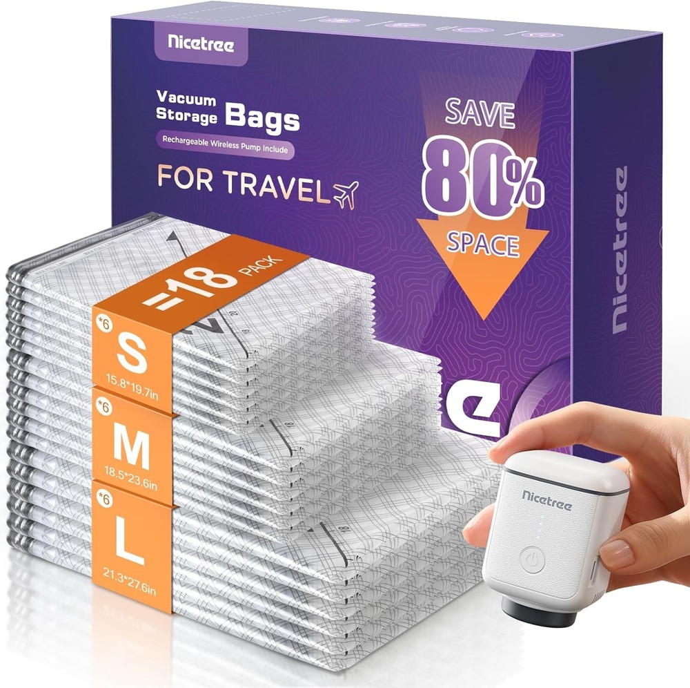 Vacuum Seal Bags with Wireless Pump 18 Pack 3 Sizes