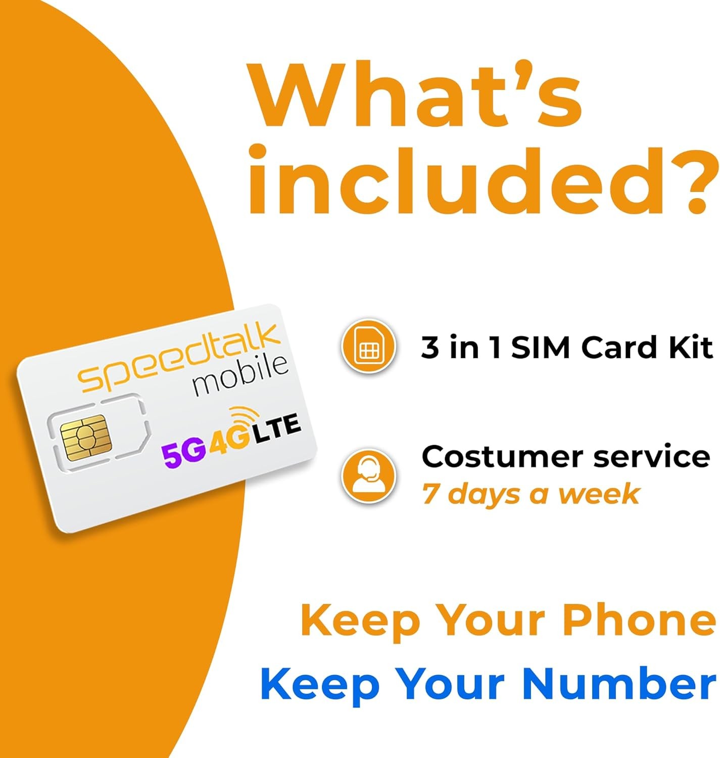 SpeedTalk Mobile Pre-Paid SIM Card Starter Kit – No Contract Wireless Plans...