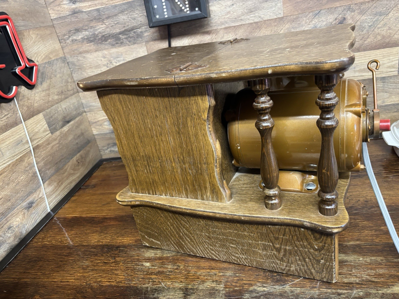 Golden Grain Grinder Wheat Grinder Dayton 3/4 HP Motor W/Wood Cabinet Vintage