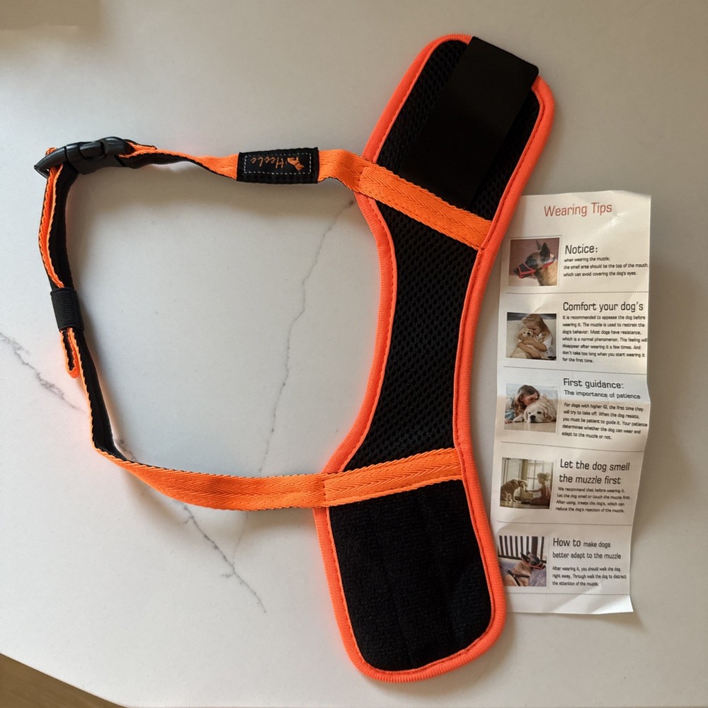 Heele Dog Muzzle, Nylon Large Orange