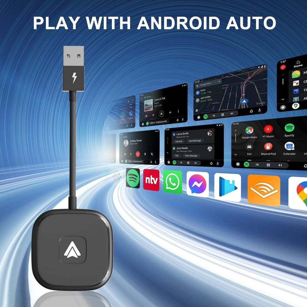 Android Auto Wireless Adapter for Wired auto wireless adapter, BLACK