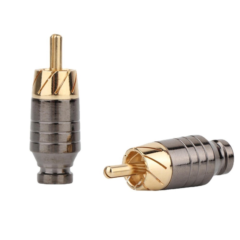 4pcs Copper RCA Plug Gold Plated Audio Video Adapter Connector C