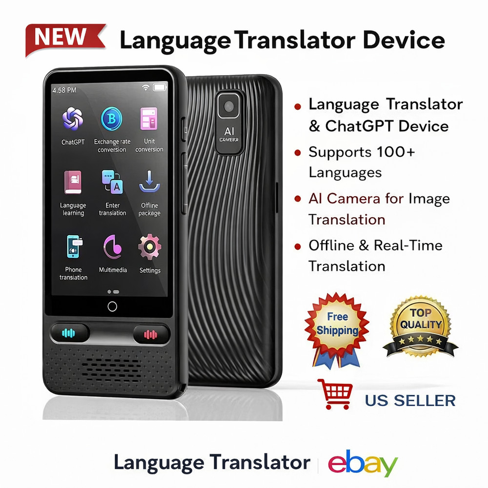 Language Translator Device with ChatGPT 138+ Languages Real-Time