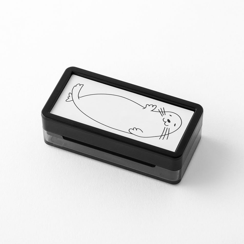Midori Half Seal Pattern Rubber Stamp Self Inking Compact Design for Crafting