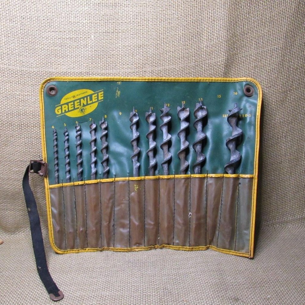 GREENLEE No. 22R5 13 PC. Auger Drill Bit Set ~ Brace Drill ~ Missing 2 Bits USED