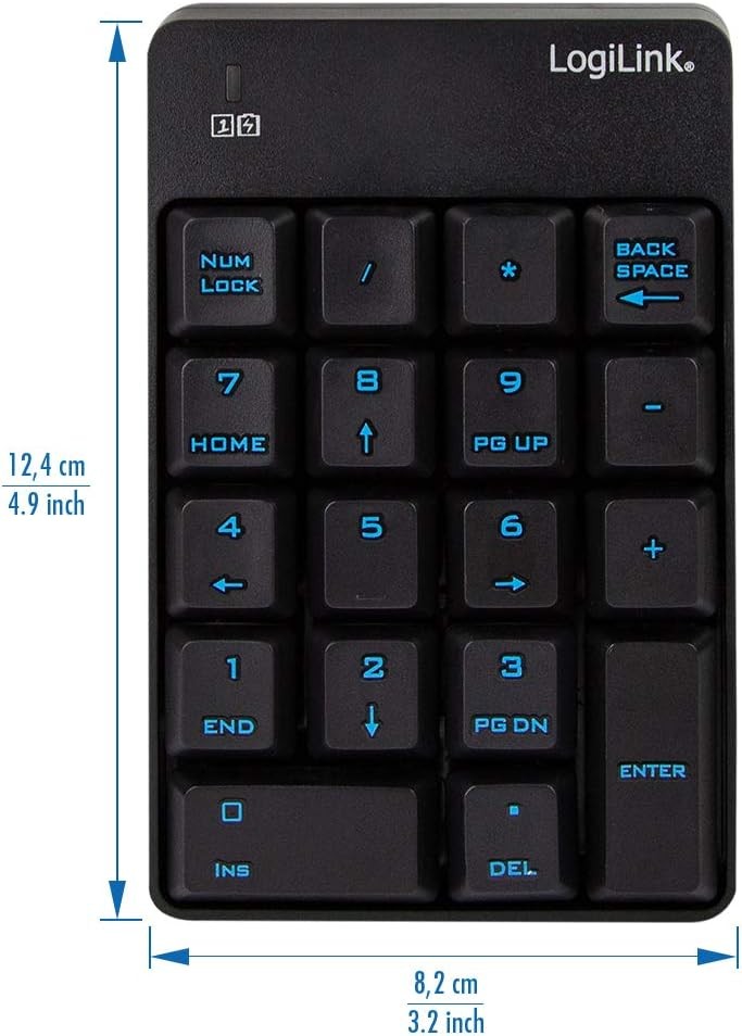 LogiLink ID0120 Wireless Numeric Keypad with 18 Keys
