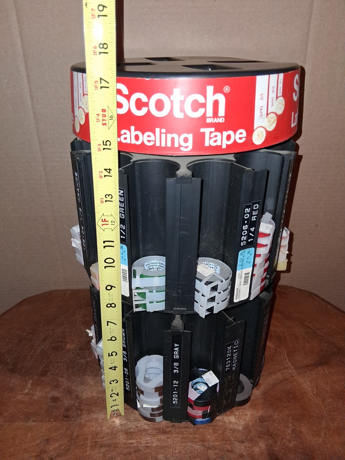 Vintage Lot of Scotch Dymo Label Maker Tape Rolls Store Display Dispenser Sign