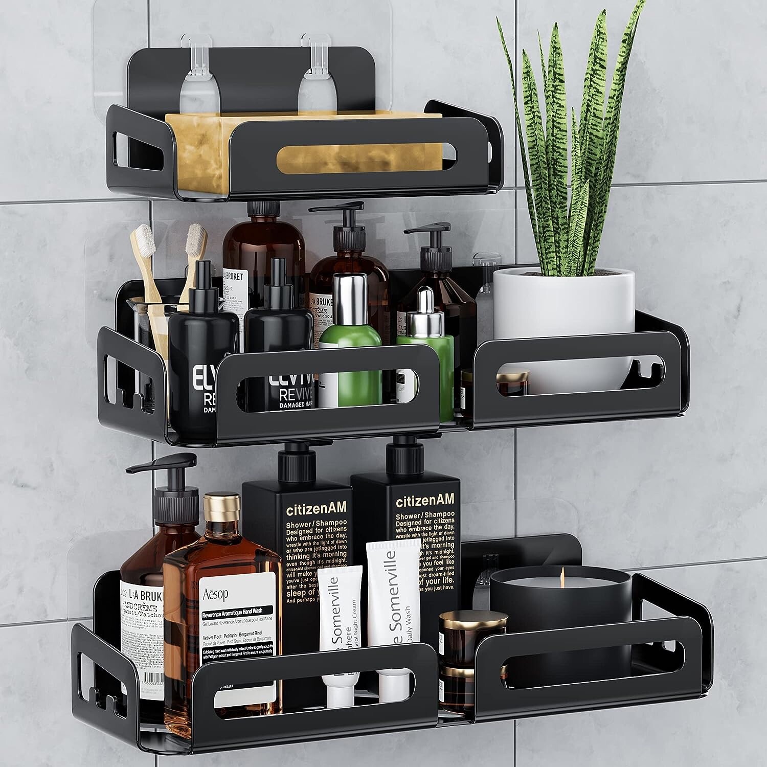 3 Pack Shower Caddy Shelf Bathroom Basket Bath Storage Holder Organizer Rack NEW