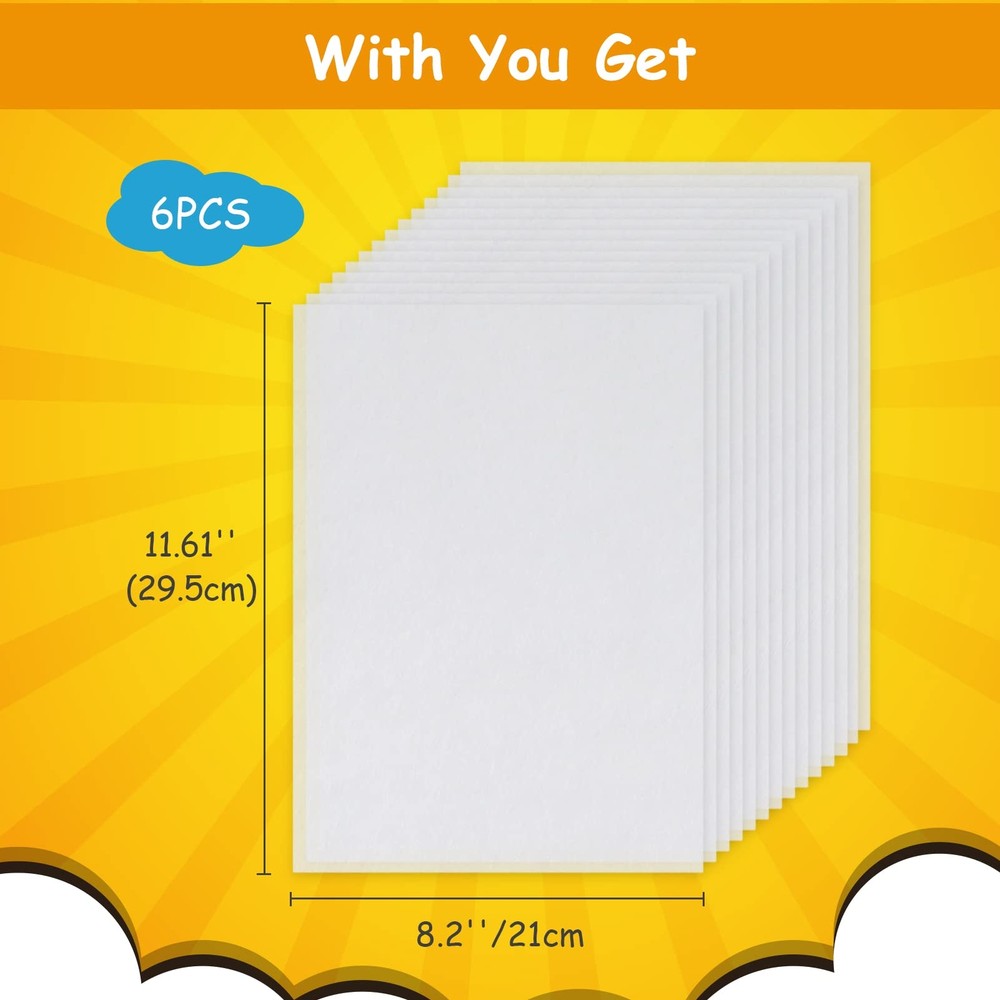 6 Pieces Shrink Paper Sheets Printable Shrink Dink Sheets for Creating Craft ...