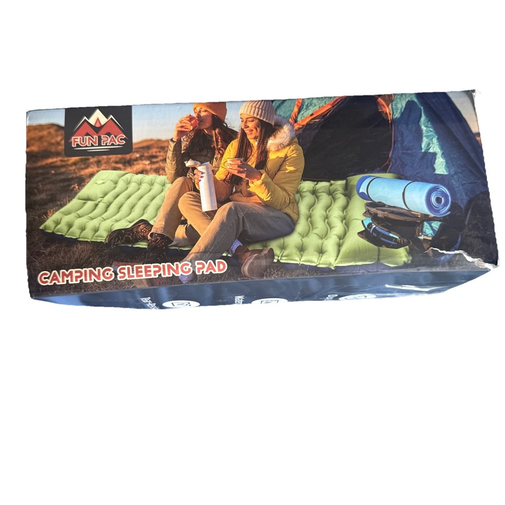 FUN PAC Camping Sleeping Pad Extra Thick Self-Inflating Inflatable Mat with
