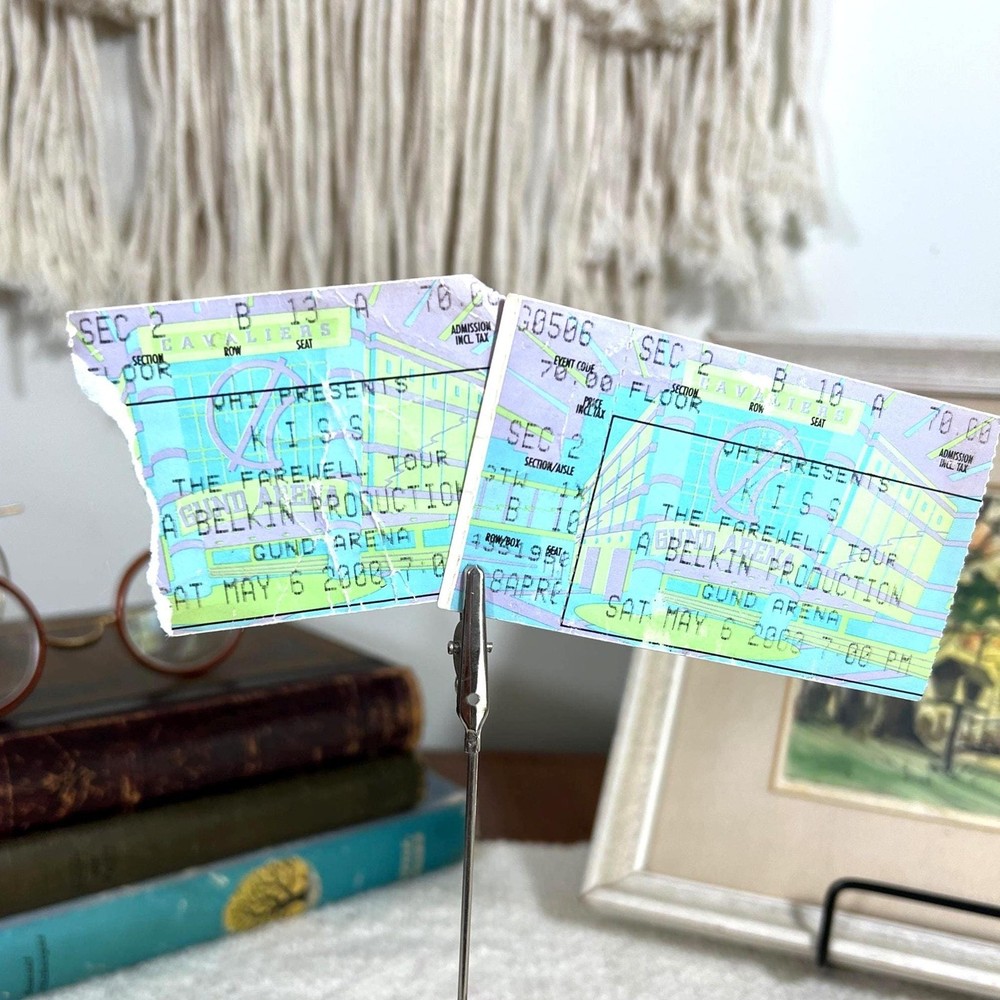 Two Kiss Concert Ticket Stubs Farewell Tour Cleveland Ohio 5-6-2000  (3236)