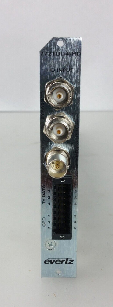 Evertz 7721DD4-HD +VANC HD/SD-SDI Quad Data De-embedder W/ Back Panel