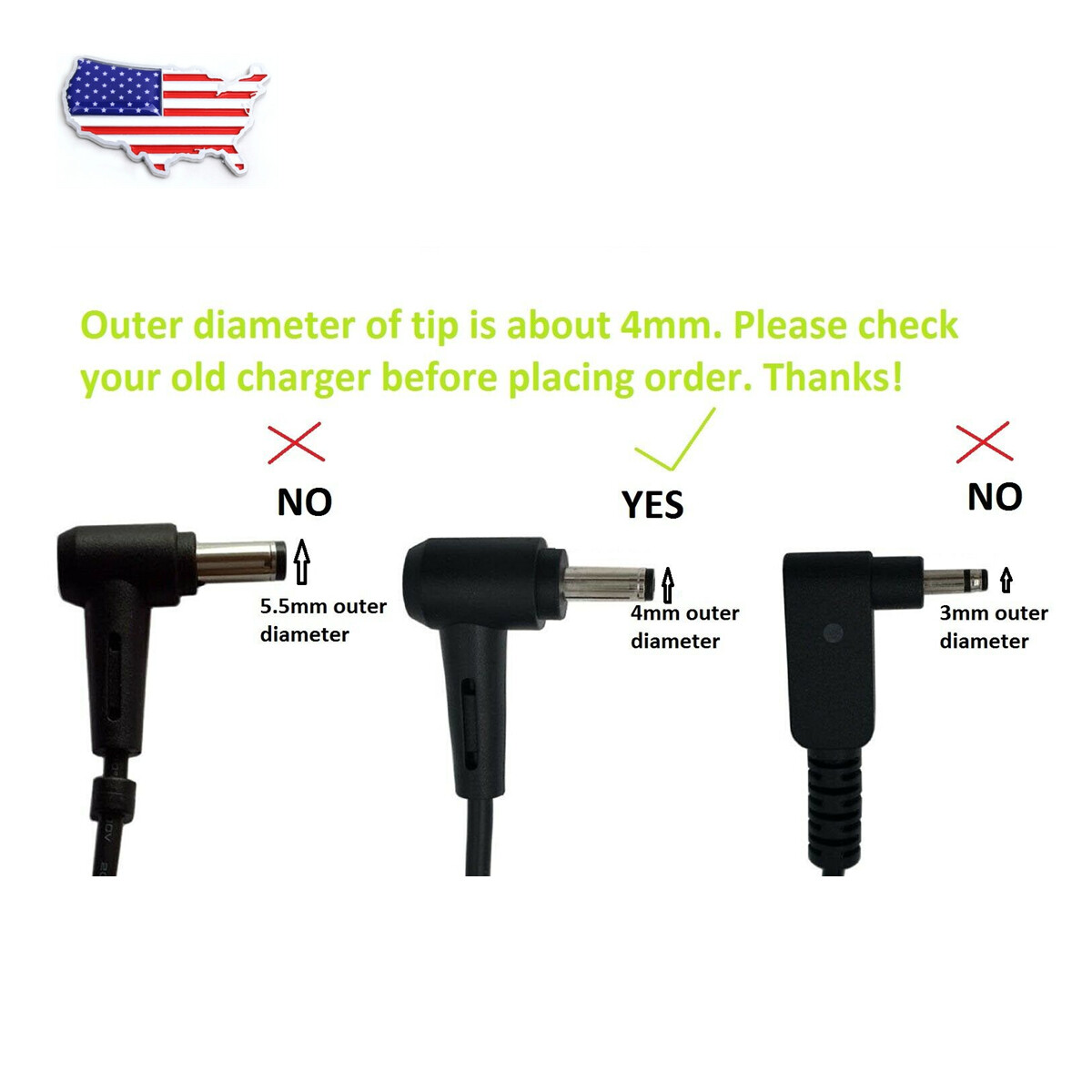 For Asus ADP-33AW AC Laptop Charger Adapter Charger Power Supply 19V 1.75A 4.0MM