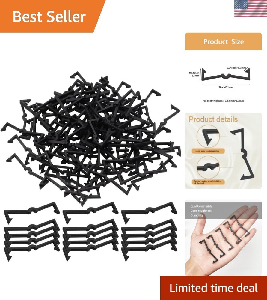 100PCS Pegboard Clips Pegboard Hook Locks Black Plastic Peg Board Locks Peg B...