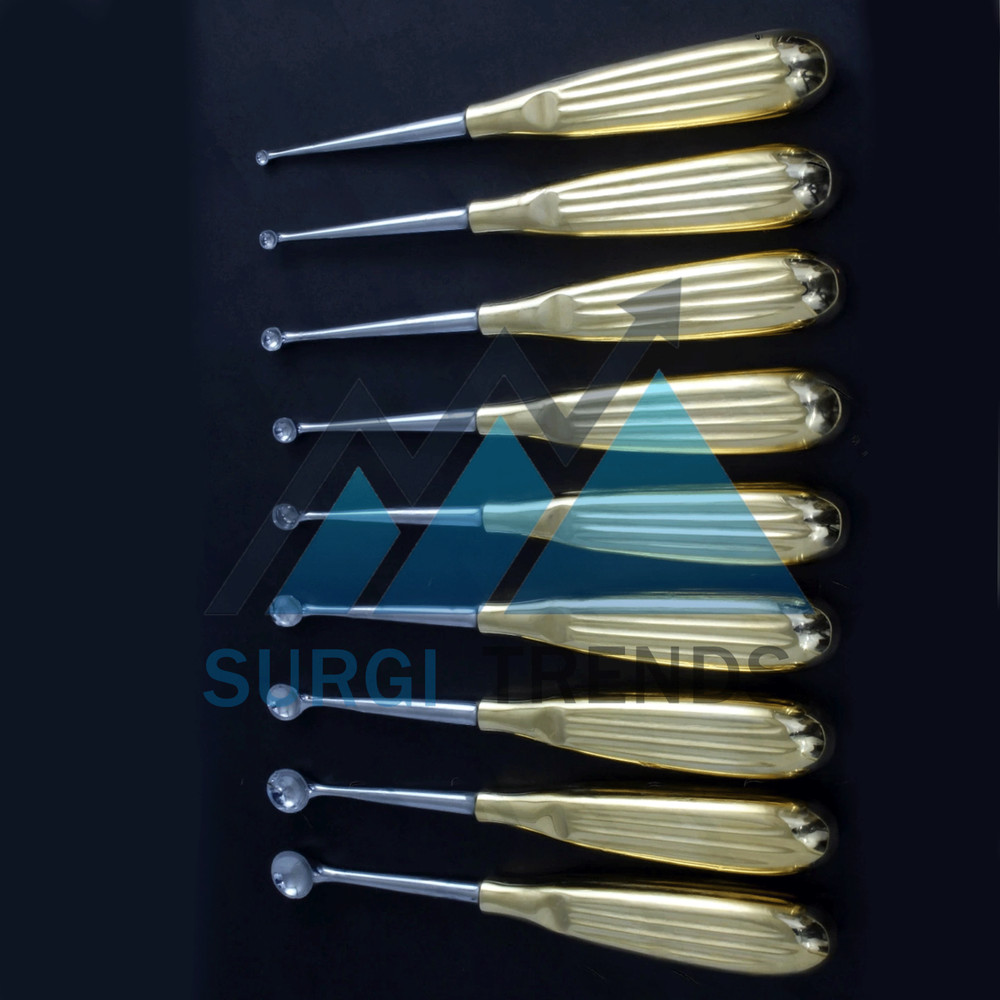 Bruns Curette Bone Curette Bundle Straight 17 cm Fig 000-6 9 PCs Set