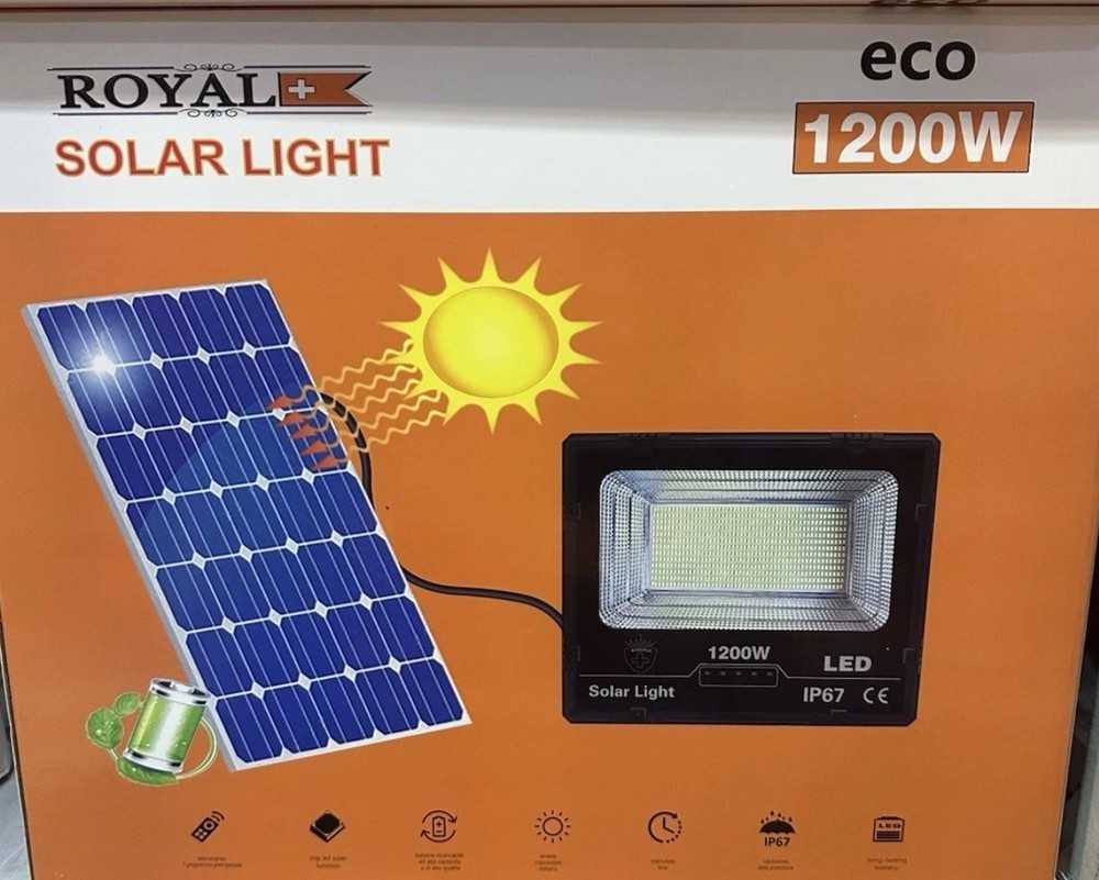 1200W LED Headlight Solar Panel Twilight Sensor Remote Control IP67 Waterproof