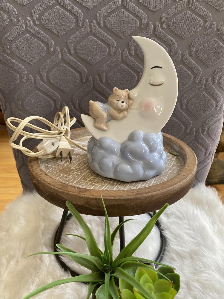 Ceramic Moon and Bear Night Light