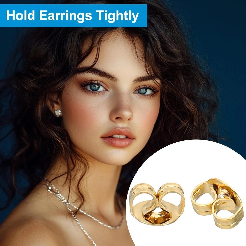 6 Pcs Earring Backs, 14k Gold Locking Earring Backs Replacements, | Ebay