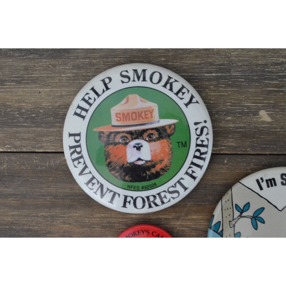 Smokey The Bear Button Pin Lot