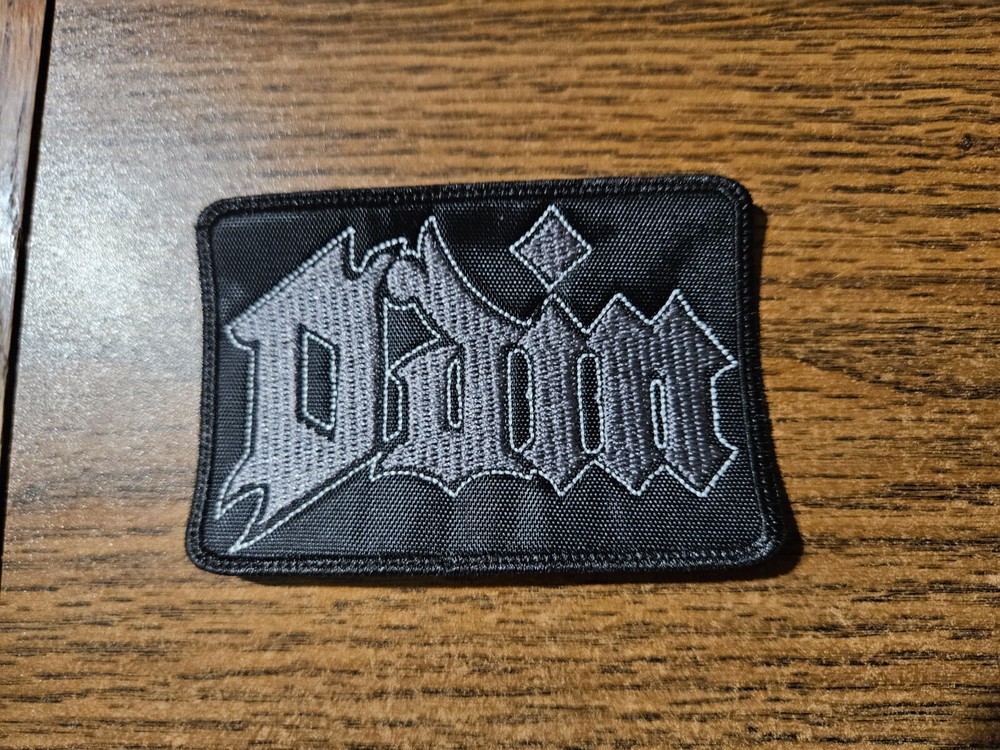 ODIN, SEW ON  SILVER AND WHITE EMBROIDERED PATCH
