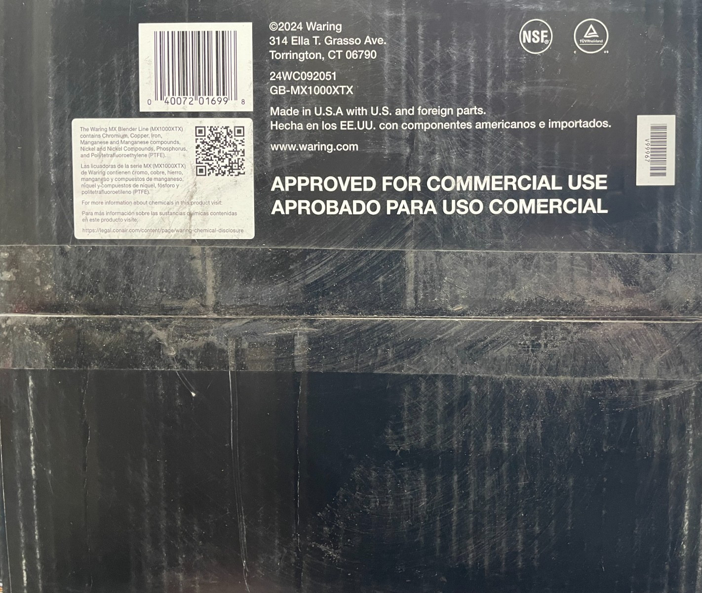 Waring MX1000XTX 64 oz 3 1/2 HP Xtreme Commercial Blender Hi Power