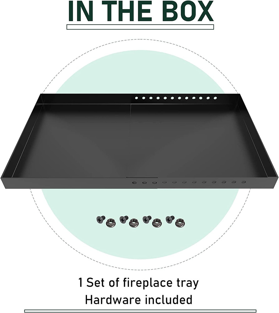 Adjustable Fireplace Tray, Expandable Ash Pan for Ash Collection, Galvanized Ste