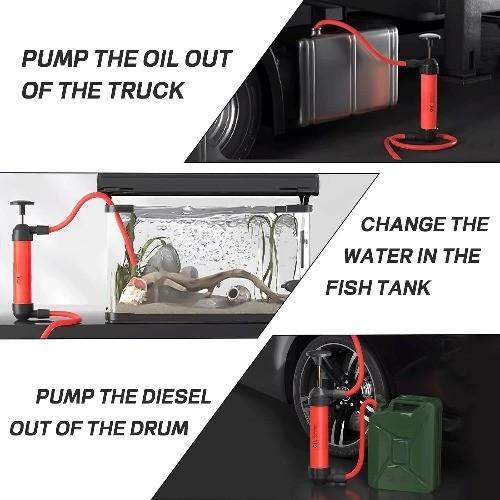 Multi-Use Siphon Fuel Transfer Pump, Fluid Extractor Siphon Transfer Pump Kit fo