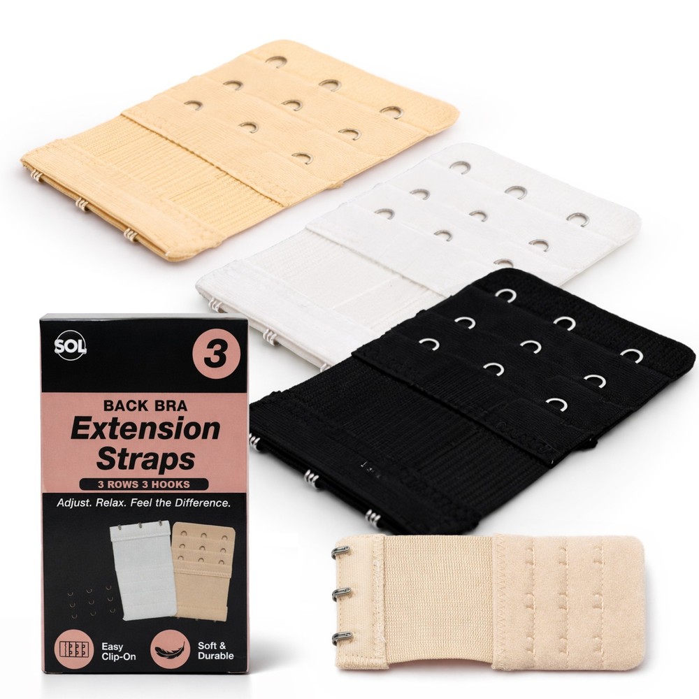 3 Row Bra Extender 3 Hook Extension Strap Strapless Underwear Maternity Elastic