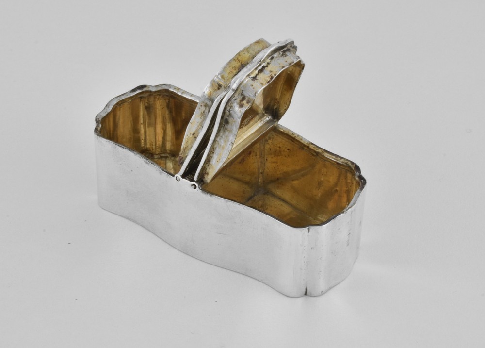 Antique Austrian Victorian Solid Silver Double Lidded Snuff Box, Royal Interest