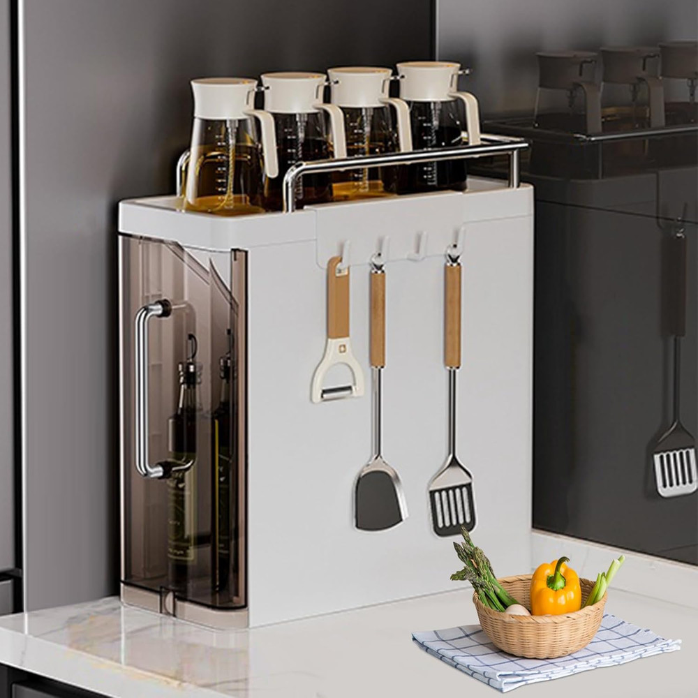 Pull Out Spice Rack Organizer, Plastic Drawers Organizer Desktop Storage Gap Cab